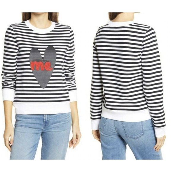 Halogen Tops - NEW Halogen Nordstrom M Love Me Crew neck Sweatshirt Pullover Striped NWT $59